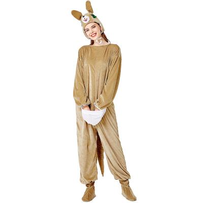 China Cartoon Thermal Animal Kangaroo Onesie Pajamas Fleece Home Service Stage Wear Performance Wear Adult Pajamas for sale