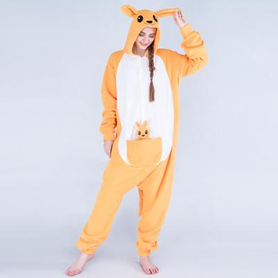 China Cartoon Thermal Animal Kangaroo Onesie Pajamas Fleece Home Service Stage Wear Performance Wear Adult Pajamas for sale