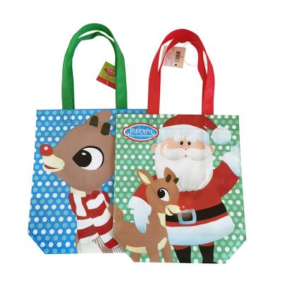 China 2021 Factory Price Christmas Gift Handled Bag Promotional Recyclable Ultrasonic PP NON WOVEN Shopping Bag for sale