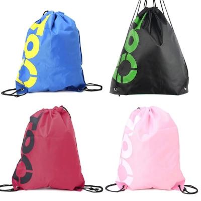 China Wholesale Cheap Drawstring Bag Folding Custom Logo Drawstring Printing Polyester Promotion Gifts Bag Waterproof for sale