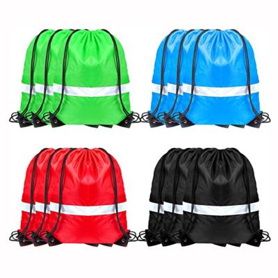 China Reusable custom fabric multi color portable takeway promotion thoughtful polyester drawstring backpack for sale