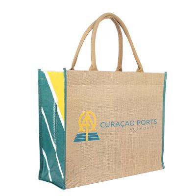 China Handled Customize Promotional Reusable Eco Friendly Canvas Tote Jute Shopping Bags for sale