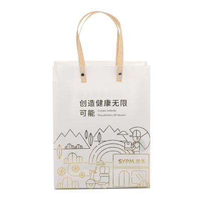 China Custom Printed Handled Logo Design Clothing Food Package Plastic Shopping Bag With Handles for sale