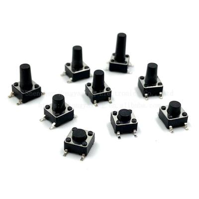 China Standard PCB Chip Contact Switch 6*6*4.3/5/6/7/8/9/10/12MM Common Four Pin Key Button Crimping SMD Switch for sale