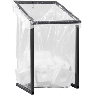 China Durable Sturdy Sanitary Trash Can With Wheels Steel Wheels Garbage Bag Holder Metal Waste Trash Can Holder Rack for sale