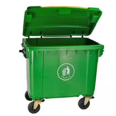 China 1100L Large Sustainable Garbage Bin Waste Bin With 4 Wheels Trash Bin High Quality HDPE for sale