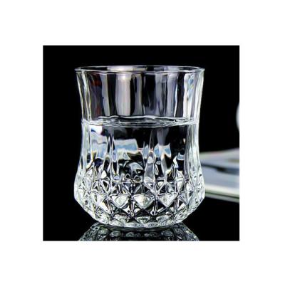 China Durable variety of optional glass diamond etched whiskey glass thickened juice glass for sale