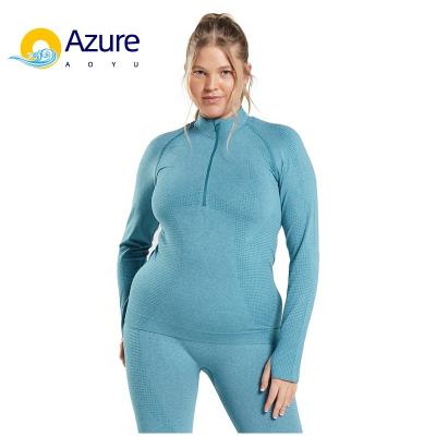 China Breathable Custom half zipper ladies outdoor track jackets coats for women jogging gym workout yoga sport jackets for sale