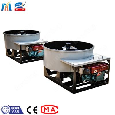 China 750L Diesel Industrial Concrete Pan Mixer Round Mouth Dry Mixing With Mixing Blade for sale