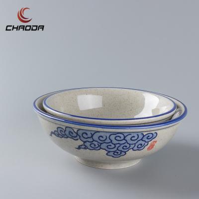 China CHAODA Viable Korean Style Ceramic Ramen Bowls For Restaurant Dinnerware Noodle Bowls Round Tableware Stocked Porcelain Cheap Bowls for sale