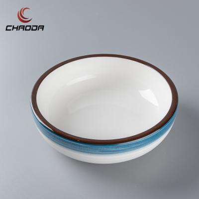 China Creative CHAODA Hotel Porcelain Bowls Dinner Bowls High Quality Simple Modern Ceramic Round Viable Bowls for sale