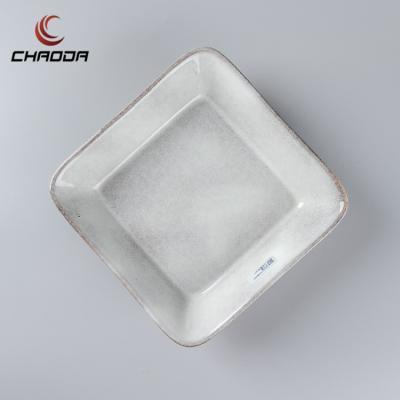 China Simple Design Simple Design Korean Ceramic Regular Square Ceramic Shaving Bowl Household CHAODA Household Ceramic Shaving Bowl for sale