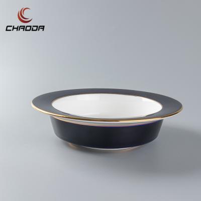 China Chaoda Viable 10 Inch New Fashion Ceramic Salad Bowl Household Ceramic Fruit Round Bowl For Restaurant for sale