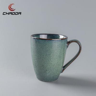 China New Design Viable Ceramic Wholesale Hotel Ceramic Tea Cups Cheap Green Tea Cups Chaoda Cups With Handle for sale