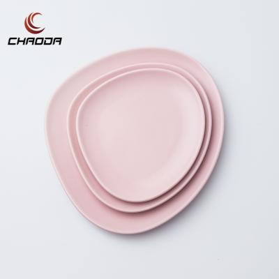 China Hotel home restaurant ChaoDa irregular shape 7/8/10 inch dish/dish hotel and restaurant tableware porcelain dishes for dinner for sale