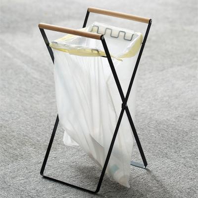 China Without Lid Metal Garbage Bag Holder Outdoor Camping Portable Garbage Rack Holder for sale