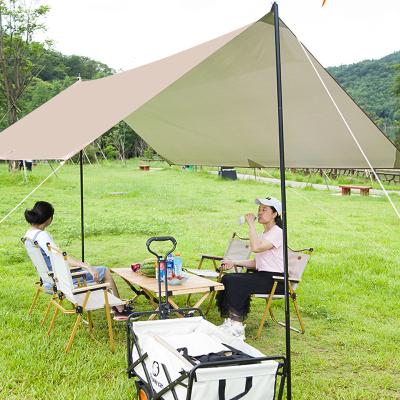 China Tube Type Tent Stake Beam Shelter Sun Shade Rain Fly Tent Camping Tarp With Tent Pole Beach Tent Sun Shelter for sale