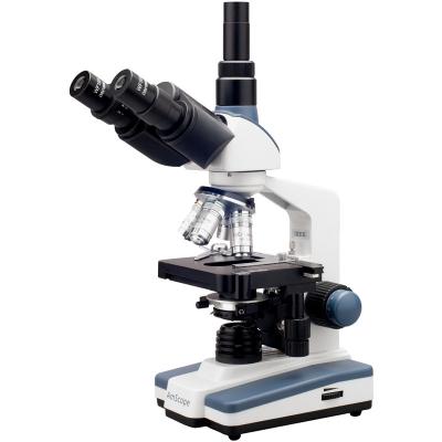 China AmScope 40X-2500X LED Laboratory Trinocular Compound Microscope W 3D 2-Layer Mechanical Stage T120C for sale