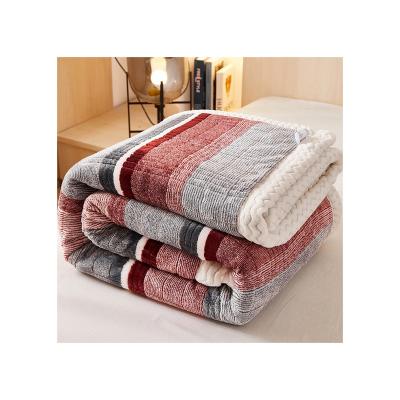 China Various PORTABLE promotional goods using custom thick yarn-dyed double milk blanket for sale