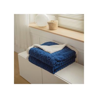 China PORTABLE Hot Sale PORTABLE Good Quality Jacquard Sherpa Double Bed Super Soft Blankets for sale