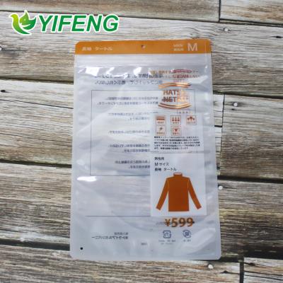 China Moisture Proof Zipper Lock Product Packages Underwear Packaging Pouch Plastic Cellophane For Poly T-shirts Custom Clothing Bags for sale