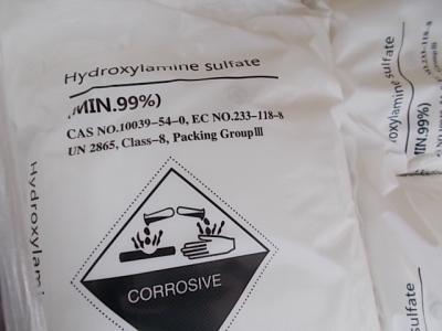 China Pulverice el sulfato de la hidroxilamina, intermedio químico de ISO9001 CAS 10039-54-0 en venta