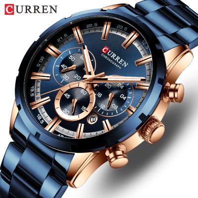 China CURREN 8355 Chronograph Men's Quartz Watches Top Brand Luxury Leather Strap Male Watch Men Sports Watches for sale