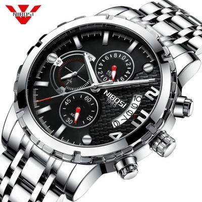 China 2021 new fashion men's watches automatic date with stainless steel top brand sports chronograph quartz luxury watch for sale