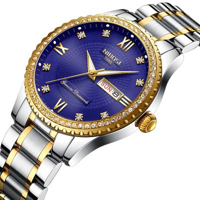 China NIBOSI 2357 automatic date gold watch quartz watch business luxury wristwatch dropshipping for sale