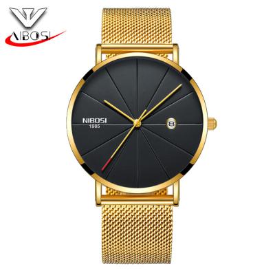 China Wholesale NIBOSI 2321 Chronograph Ultra Thin Men Branded NIBOSI Luxury Wrist Watch Men Watch 2321 Golden Hands Dropshipping for sale