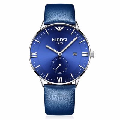 China Wholesale fashion luxury casual watch water resistant analog quartz genuine leather wristwatch NIBOSI 2308 dropshipping for sale