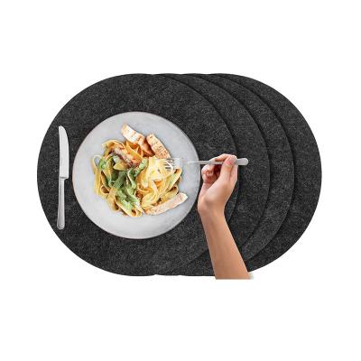 China Customized Nordic Anti-Slip Table Viable Mats Round Felt Placemats Coasters Insulation Absorbent Pads for sale