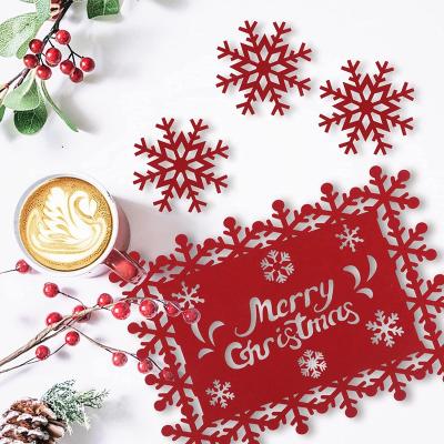 China Sustainable Home Table Decoration Christmas Decor New Year Home Dinner Felt Christmas Hanging Place Mat for sale