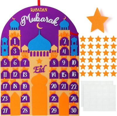 China Eco-Friendly Materials For Eid Ramadan Advent Countdown Calendar Decoration Felt For Kids for sale