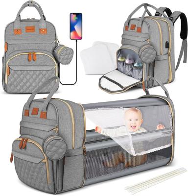 China With Large USB Travel Mum Baby Diaper Backpack Bags With Changing Station for sale