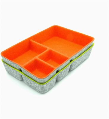 China 4 Compartments Desk Organizers Drawers Trays Environmental Bins Felt Storage Box for sale