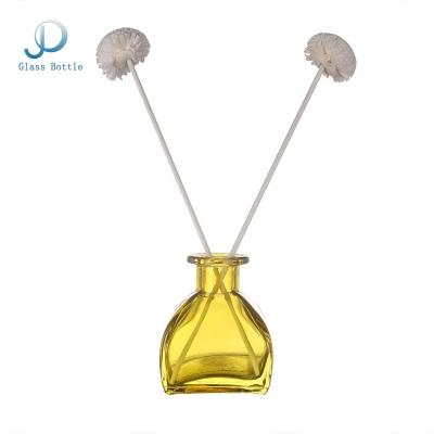 China JO New Style 50 Ml Yurt Tent Shape Aroma Glass Empty Single Reed Diffuser Bottle With Cork Plug Household Products For Home Decorative for sale