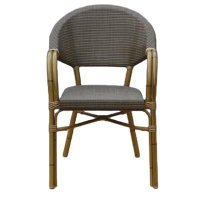 China Cheap Price Convertible Mesh Fabric Chair Metal Furniture Outdoor Dining Chair For Patio Armchair for sale