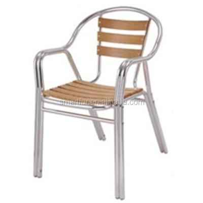 China Garden Chair Double Tube Aluminum Wood Chair for sale