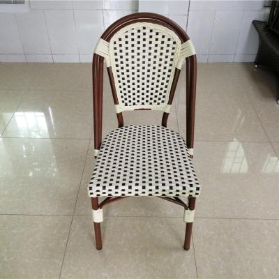 China Cooling French Style PE Rattan Bistro Cafe Dining Chair for sale