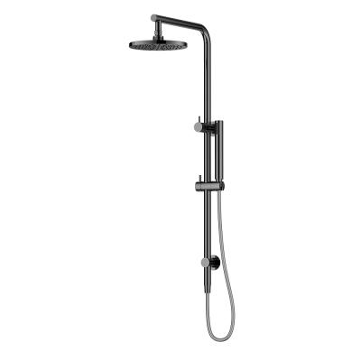 China With High Quality Wall Mounted Sliding Bar Bathroom Shower Set Brushed Gunmetal for sale