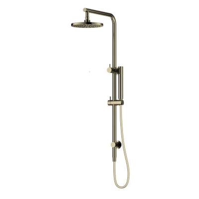 China With Sliding Bar Watermark Luxury Brass High Quality Bathroom Shower Set Brushed Brass for sale