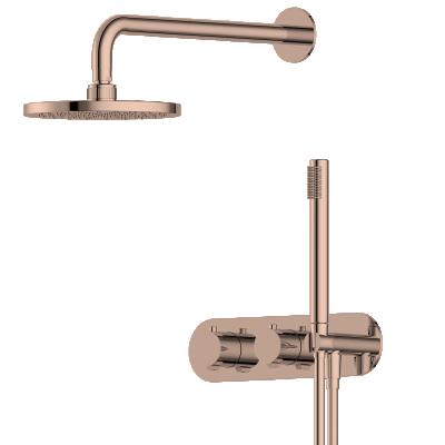 China With Sliding Bar Rose Gold Bath High Quality Brass Bathroom Accessories Luxury Set Shower for sale