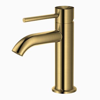 China Watersino Traditional 7 Year Warranty SS 304 Gold Brushed Bathroom Taps Basin Mixer And Faucets for sale