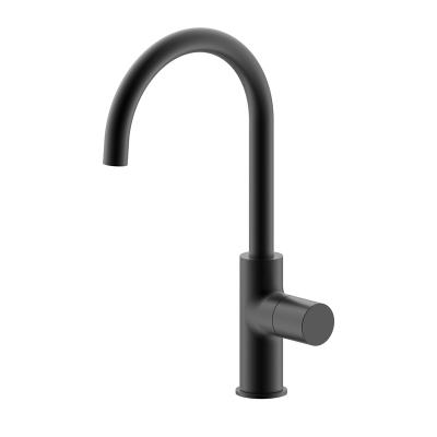 China Modern Classic Design DZR Brass Deck Mounted Matte Black Kitchen Mixer Tap for sale