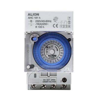 China ALION timer switch 24 hours 50-60hz din rail daily industrial knob program analog time switch for sale