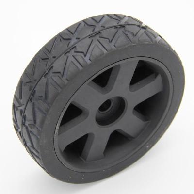 China 6inch Solid Solid Casters 6*1.5 Rubber Wheel For Compressor Or Alternator No Bearing for sale