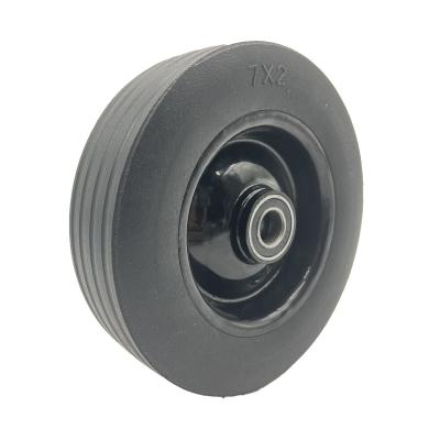 China Other 7inch 180mm Diameter Solid Power Rubber Wheel Casters For Jack for sale