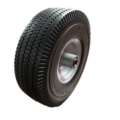 China 10inch PU Foam Flat Freewheel 4.10/3.50-4 For Wheelbarrow Casters for sale