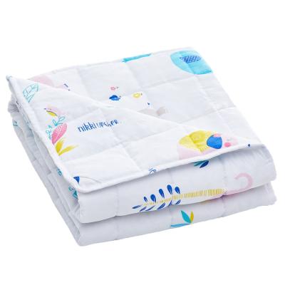 China Amazon Dropshipping Custom Bamboo Anti-Static Cotton Kids 15lbs 20lbs Printed Weighted Blankets for sale